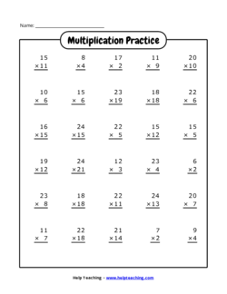 Multiplication Worksheet Generator