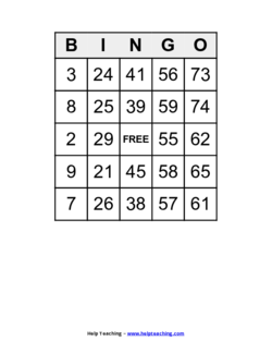 Bingo Cards Generator